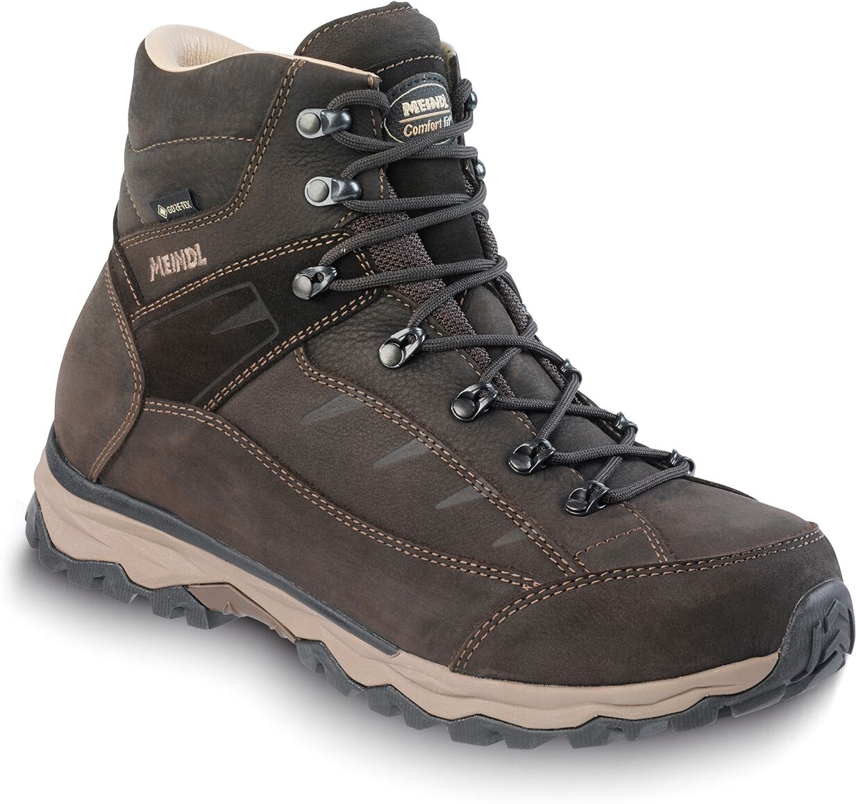 Wanderschuh MEINDL "Meindl Toblach GORE-TEX", Herren, Gr. 41, Synthetik, braun (mahagoni), Nubukleder, Veloursleder, unifarben, Schuhe Wanderschuh, Wasserdicht mahagoni 41, Synthetik