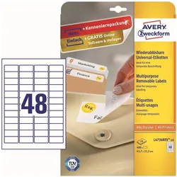Avery, Etiketten, Universal-Etiketten