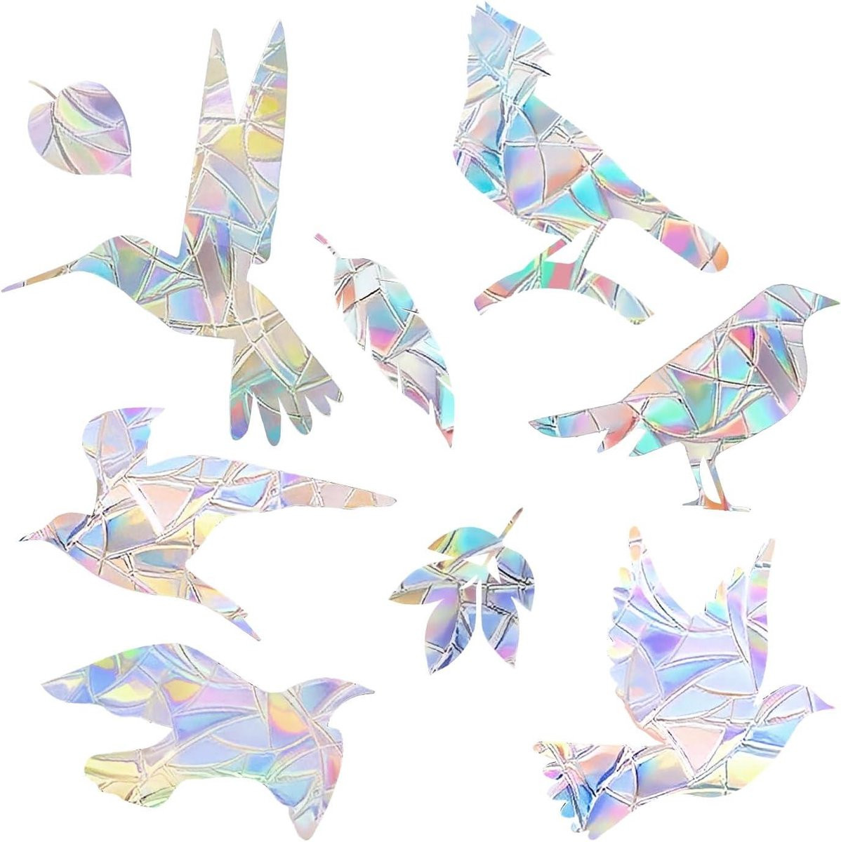 36 stuks Vogelwerende Raamstickers - Regenboog Reflecterend - Transparant