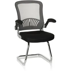 hjh OFFICE Freischwinger FLYER PRO V Stoff / Netzstoff mit Armlehnen