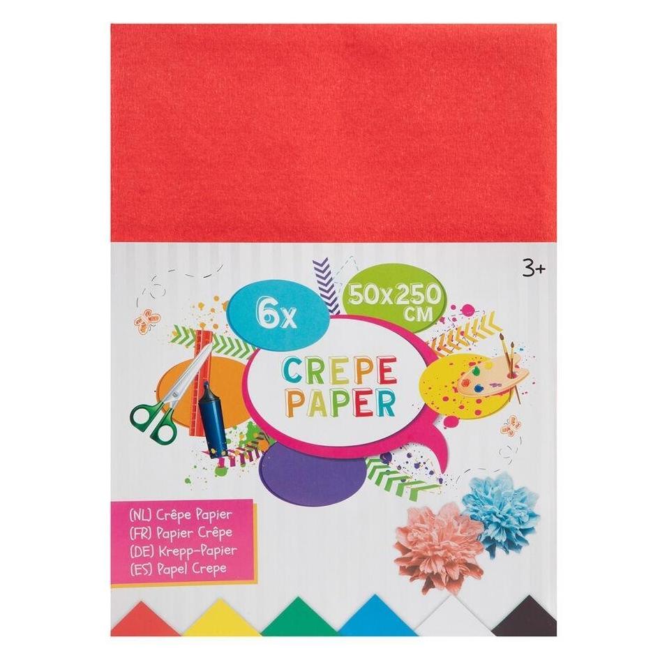 Grafix Krepppapier 6 Farben, 50x250cm (CR0019/GE)