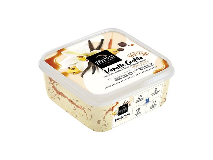 ERHARD Crème glacée vanille cookie - 450 g