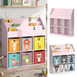 Vicco Kinderbücherregal Luigi 107 x 114 cm, Rosa, Kinderzimmerregal, offene Fächer