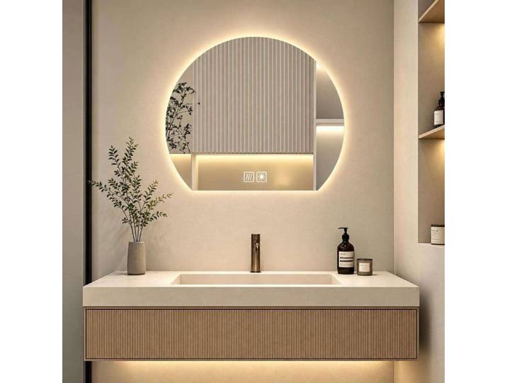 BYTELIKE Miroir Salle de Bain 70x63cm Miroir Led Anti-buée 3 Mode de Lumières Dimmable Eclairage Tactile