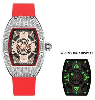 Youfap Market Elegant Women Luxury Diamond Watch, Versatile Quartz Watch Gift red