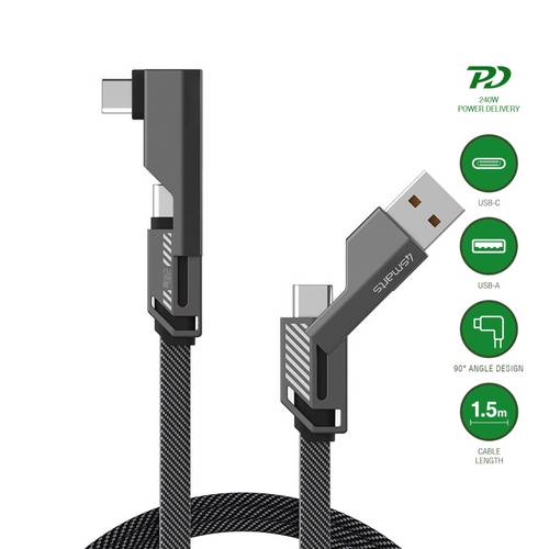 4Smarts USB-Ladekabel USB-C, USB-A Stecker 1.5m Grau 541457