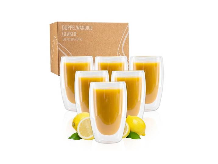 Latte-Macchiato-Glas Exitoso Latte Macchiato Gläser 330 ml, 1 Stück, Transparent , transparent, Trinkgefässe, Latte-Macchiato-Glas