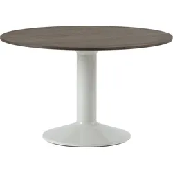 Midst Tisch 120 cm rund dunkle Eiche auf grauem Bein