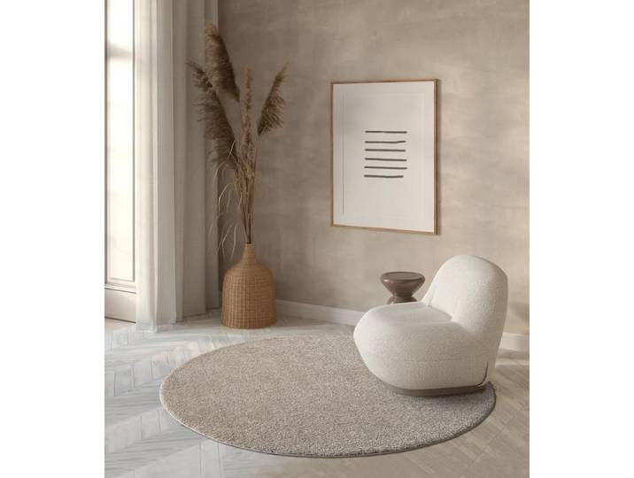 Tapis Rond Moderne - THE CARPET - Grande - Beige - 160 cm - Supersoft