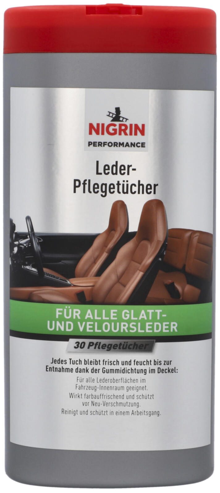 NIGRIN feuchte Reinigungstücher Performance Lederpflege 3336