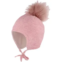 maximo Winter-Strickmütze Glitzer Fake Fur, rosa, 47