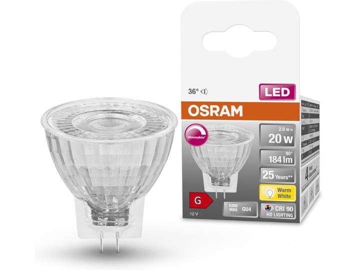 OSRAM LED lamp - Spot GU4 - 12V - 2\,8W - 184 lumen - warm wit - dimbaar