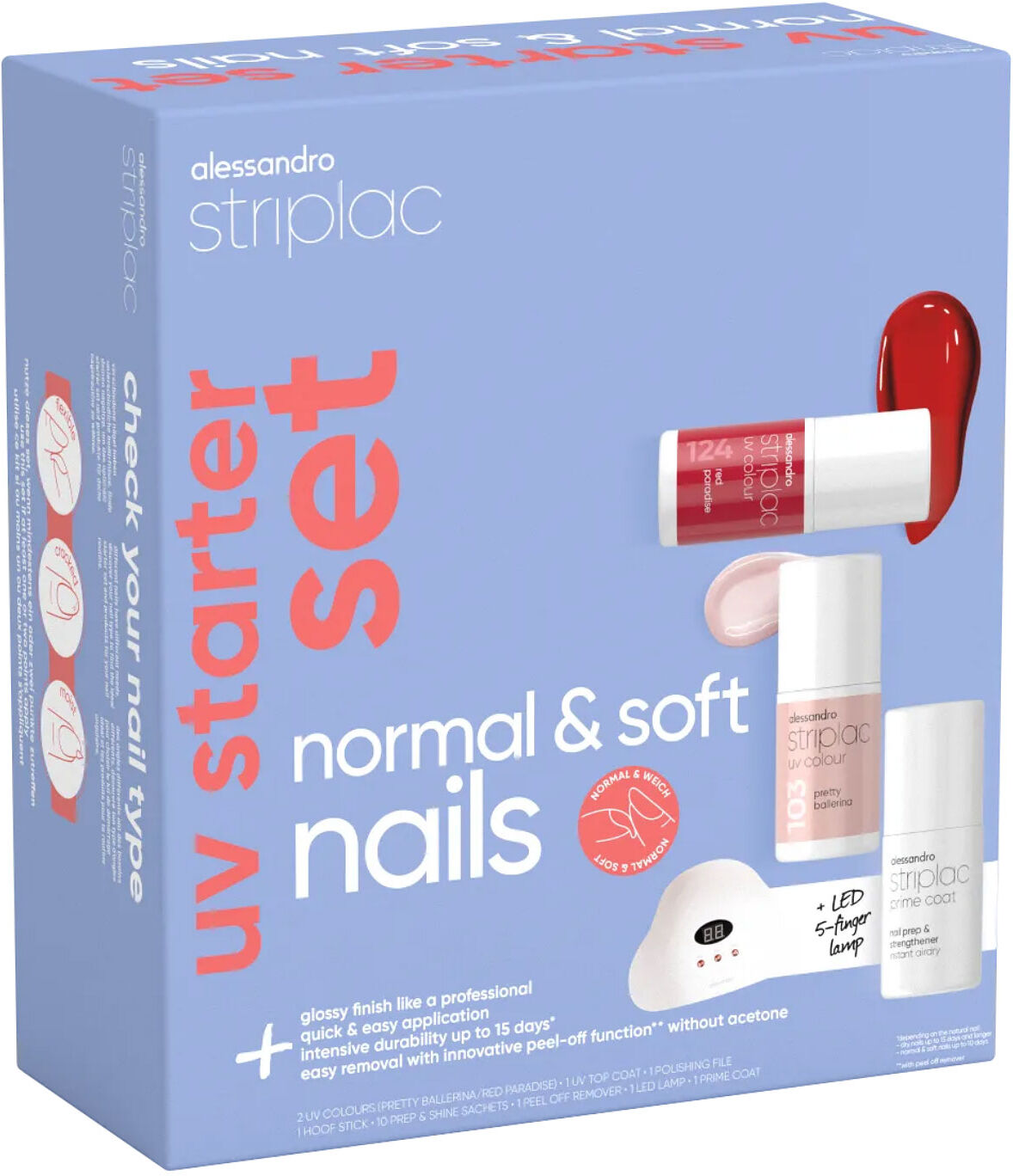 ALESSANDRO Striplac UV Starter 2 Colours Normal & Soft Nails Gift Set