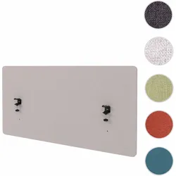 Akustik-Tischtrennwand HWC-G75, Büro-Sichtschutz Schreibtisch Pinnwand, doppelwandig Stoff/Textil ~ 60x120cm beige