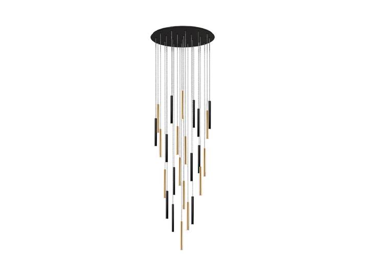 LED Design Hänge- & Galerielampe „Varas“ - 25-flammig Gold, Schwarz Schuller