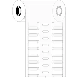 Brady, Etikettenrolle, B33-16x4,4-7697-WT, stabile Durasleeve(R) Drahtmarkierereinschübe, Polyester, Weiss, PVC-Eins (68 mm)