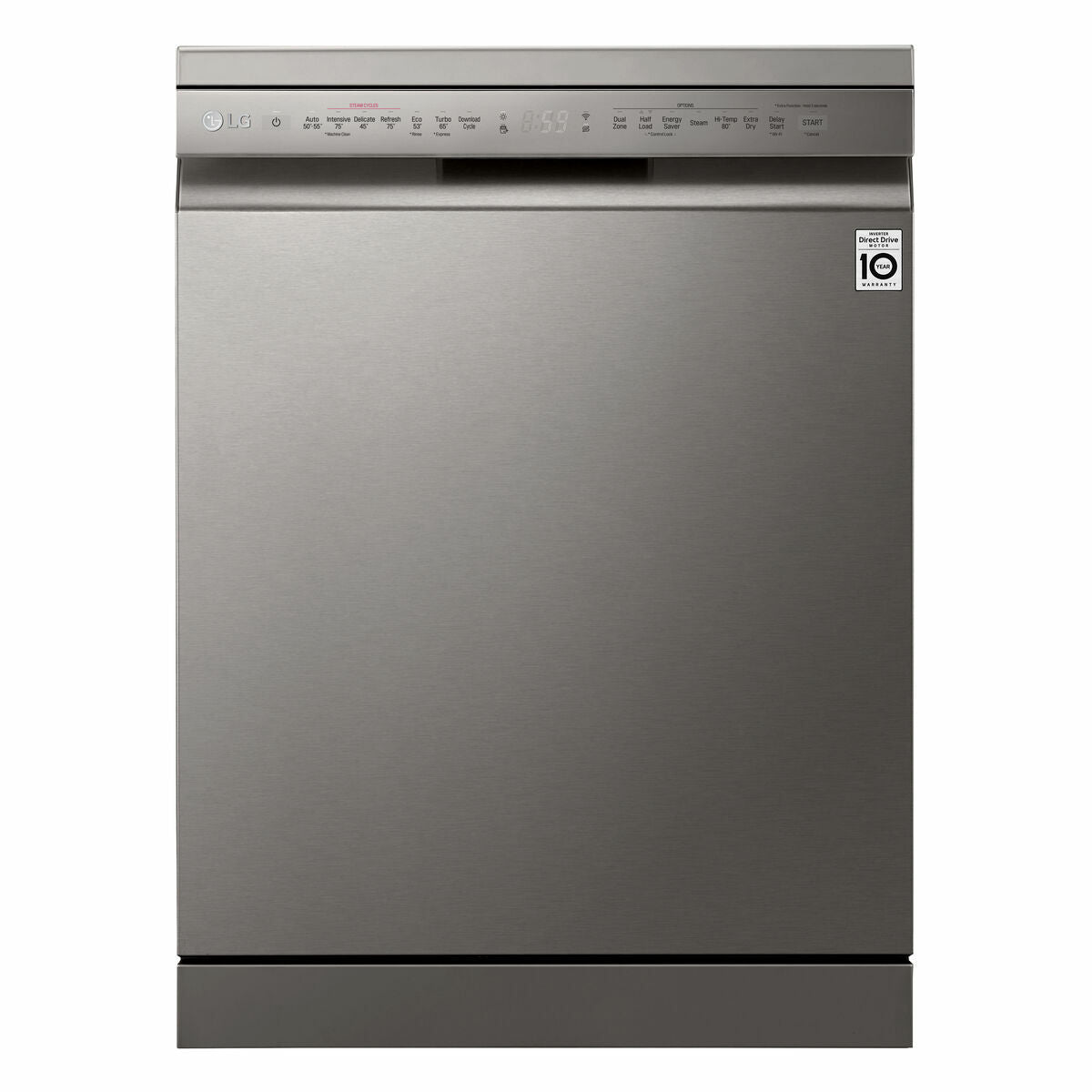 LG DF222FPS, Freistehend, Standardgröße (60 cm), Silber, Standard (80 - 85 cm), Silber, Berührung