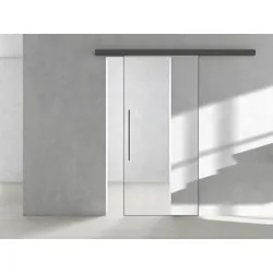 Griffwerk Glasschiebetür (VSG) inkl. Rahmen CLARITY 510 VSG PURE WHITE klar 935x2183 inkl. AIR Kaschmirgrau