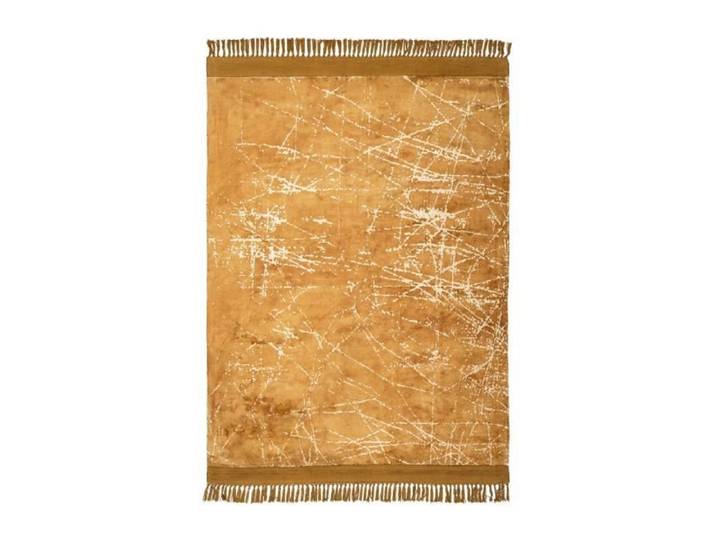 NOVATREND - Tapis de salon viscose à franges VITA - Jaune moutarde - 80x150 cm