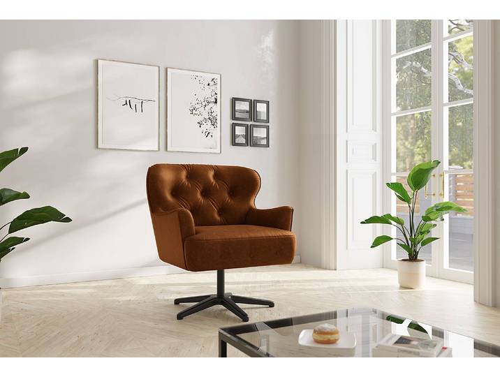 Sessel Lodging Braun Microfaser Priya 83 x 97 x 87cm