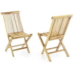 VCM 2er Set Holzstuhl Gartenstuhl   Terrasse Stuhl klappbar   Teak Holz natur   Maße  B. 46x H. 89 xT. 62cm