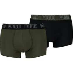 PUMA Herren Boxershorts, 2er Pack -  Everyday Trunks 2P, Cotton Stretch, einfarbig, Größe L in Schwarz Schwarz