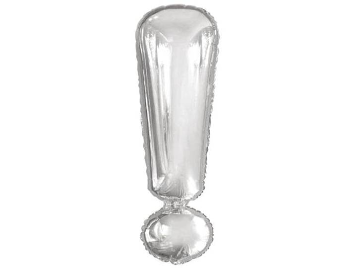Amscan 9909603 9909603-zilveren uitroepteken supervorm folieballon, zilver
