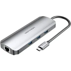 Vention Tolhb (USB-C, 5 Ports), Dockingstation + USB Hub, Silber