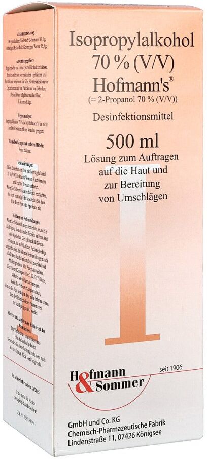 Isopropylalkohol 70% V/v Hofmann's 500ml