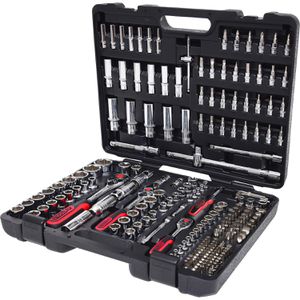KS-Tools Werkzeugkoffer Steckschlüssel CHROMEplus 918.0795, 195-teilig, im Kunststoff Klappkoffer