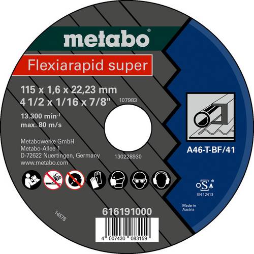 Metabo 616191000 Trennscheibe gerade 115mm 25 St. Blech, Profile
