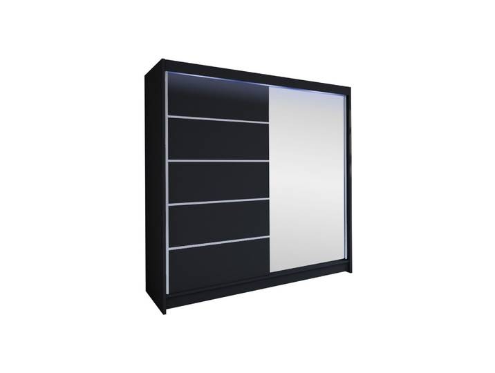 SCHWEBETÜRENSCHRANK Talin III, mit RGB LED Beleuchtung