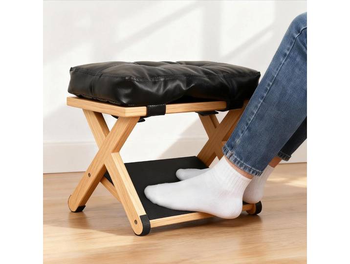 Repose-pieds de bureau en bois à double couche, antidérapant, ergonomique, pour la maison, le dortoir, le bureau, l'appartement, l'étude