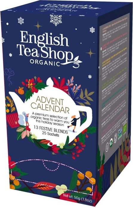 English Tea Shop Blauer Adventskalender 50 g, 25 Stück bio ETS25, 25 Stück