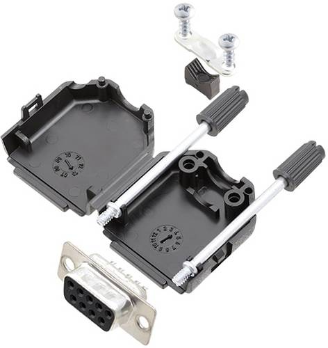 TRU COMPONENTS TCDPPK09BKDMSK 7709028K D-SUB Buchsenleisten-Set 180° Polzahl: 9 Lötkelch