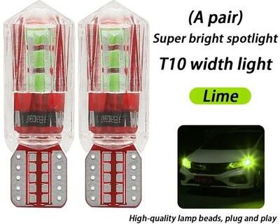 Uplift Picks Ice Blue T10 LED Car Clearance Lamp Super Bright Plug In Auto Light lime (1 Pair)