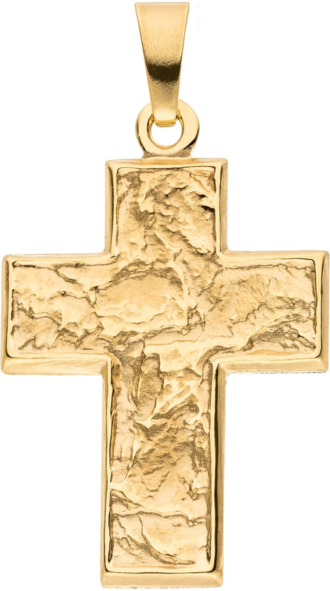 Kreuzanhänger JOBO "Anhänger Kreuz breit Goldkreuz 23 mm", gold (gelbgold 333), Schmuckanhänger, Damen, Gelbgold 333, 8 Karat 333 Gold