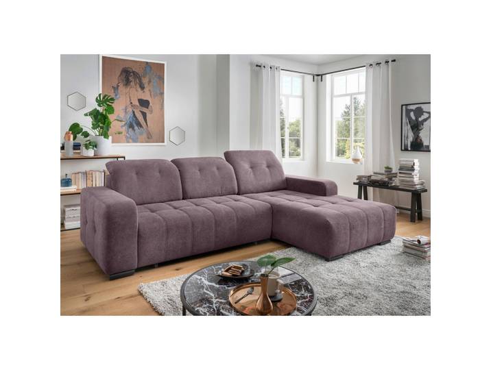 Livetastic Ecksofa Vicari, Bordeaux, Metall, Uni, Ottomane rechts, L-Form, 292x185 cm, Liegefunktion, USB-Anschluss, elektrischer Sitzvorzug, USB-C-Anschluss, Wohnzimmer, Sofas & Couches, Wohnlandschaften, Ecksofas