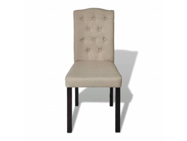 KGHERMDF Esszimmerstühle 4 STK. Kamelbraun Stoff Chesterfield-Look, Leinen-Optik, Belastbar bis 110 kg, Klassisches Design