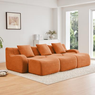 GDFStudio GDF Studio - Fairford 3-Seat Modular Sofa With Curved Armrests & Non-Slip Base