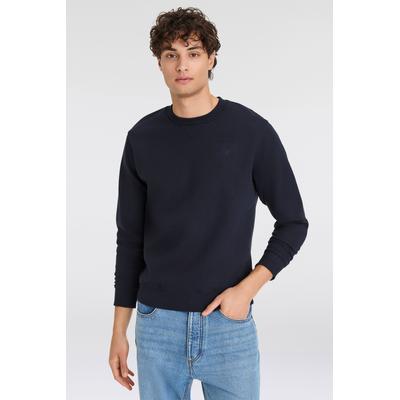Sweatshirt REPLAY, Herren, Gr. XL, blau (night blau), Sweatware, Obermaterial: 80% Baumwolle, 20% Polyester, unifarben, regular fit normal, Rundhals, Rippbündchen, Sweatshirts Sweatshirt, mit V-Einsatz am Halsausschnitt