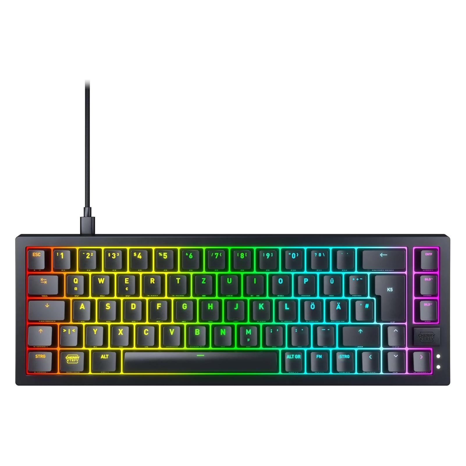CHERRY xtrfy K5V2 Compact (DE, Kabelgebunden) (CX-K5V2-RGB-CPT-BLACK-R-GER)