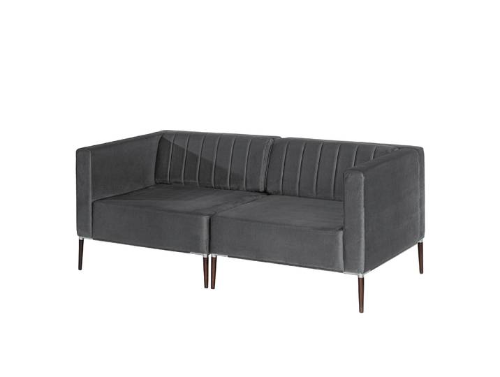 Canapé Luparo I 2-3 places Gris/Noir Velours Onoli 172 x 70 x 96cm Scandi