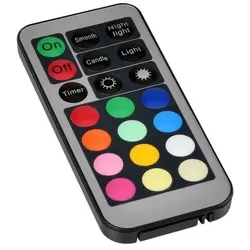20x DUNI LED Set, Fernbedienung Multicolour, Zubehör 40 x 85 mm Silber