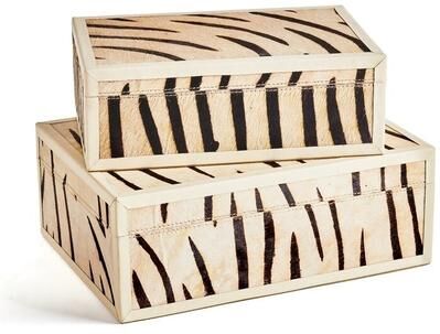Ghyslaine Zebra 2 Piece Decorative Box Set