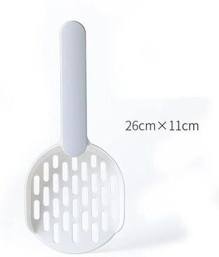Inspire Select Durable Plastic Poop Shovel With Horizontal Comfort Handle Candy Color Cat Litter Scoop gray White
