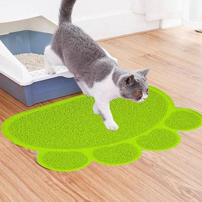 Snug & Styled PawGuard Cat Litter Mat Non Slip PVC Pet Feeding & Litter Box Floor Protector yellow Green