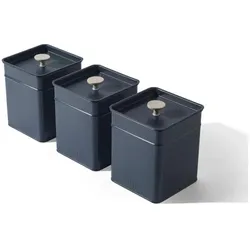 Salter BW126131EU7 Marino 4-Piece Bread Bin & Canister Set, Vorratsbehälter, Grau, Blau