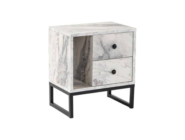 Dmora Nachttisch Predazzo 45,2x29,5x50h cm Weiß 2 Schubladen