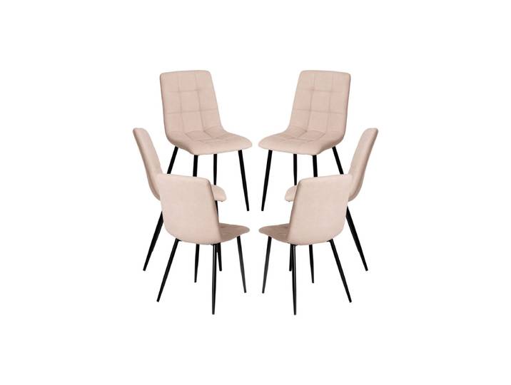 6er Set Stühle Stuhl Kunstleder - Beige
